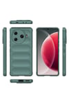 Tecno Spark 30 Pro Kılıf Esnek TPU Oyuklu Arka Yüzey Tasarımlı NVTH Etnik Silikon Kapak - Koyu Yeşil