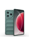 Tecno Spark 30 Pro Kılıf Esnek TPU Oyuklu Arka Yüzey Tasarımlı NVTH Etnik Silikon Kapak - Koyu Yeşil