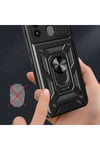 Tecno Spark 8C Kılıf Magnetik Standlı Kamera Korumalı NVTH Sürgülü Vega Kapak - Mavi