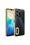 Vivo Y16 Kılıf Kamera Korumalı Logo Gösteren NVTH Omega Kapak - Siyah