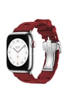 Watch 38mm Spor Görünümlü NVTH KRD-94 Silikon Kordon-Koyu Kırmızı