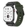 Watch 44mm NVTH KRD-101 Titanyum Metal Başlıklı Silikon Kordon-Siyah-Yeşil