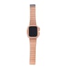 Watch 44mm Uyumlu NVTH KRD-126 Sert Kasa Koruyuculu Metal Kordon-Rose Gold