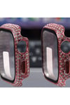 Watch 7 41mm NVTH Watch Gard 24 Kenarları Taşlı Sert PC Kasa Ve Ekran Koruyucu - Pembe