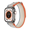 Watch Ultra 49mm Hasır Kordon NVTH KRD-106 Strap Kayış-Gri-Mavi