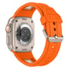 Watch Ultra 49mm NVTH KRD-117 Hava Alabilen Delikli Metal Süslemeli Desenli Silikon Kordon-Tit