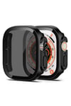 Watch Ultra 49mm Sert PC Kasa ve Privacy Ekran Koruyucu NVTH Watch Gard 23 - Siyah