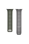 Watch Ultra 49mm Uyumlu NVTH KRD-124 Silikon Kordon Strap Kayış-Koyu Yeşil-Gri