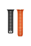 Watch Ultra 49mm Uyumlu NVTH KRD-124 Silikon Kordon Strap Kayış-Koyu Yeşil-Gri