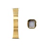 Watch Ultra 49mm Uyumlu NVTH KRD-126 Sert Kasa Koruyuculu Metal Kordon-Gold