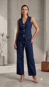 Denim Yelek Pantolon Alt Üst Takım