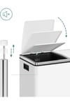 SONGMICS Ltb48Wt Mutfak İçin 2 Bölmeli Pedallı Çöp 2 x 24L Yumuşak Kapanış Plastik İç Kova...