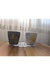 2 Adet Beton Çiçek ve Bonsai Vazosu Gri ve Antrasit Renk