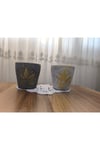 2 Adet Beton Çiçek ve Bonsai Vazosu Gri ve Antrasit Renk
