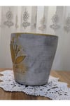 2 Adet Beton Çiçek ve Bonsai Vazosu Gri Renk