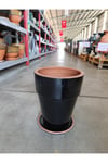 20-25 Litre Tabaklı Uzun Dekoratif Toprak Saksı