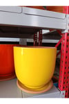 25-30 Litre Tabaklı Sarı Dekoratif Toprak Saksı