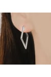 316L 1. Sınıf Çelik Gümüş Renk Tekli Bay/Bayan Unisex piramit Küpe