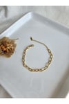 316L 1.Sınıf Ataç Model Gold Kadın/Erkek Unisex Zincir Bileklik