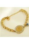 316L 1. SINIF ÇELİK ATA ARPA ZİNCİRLİ ÇEYREK ALTIN MODEL GOLD KADIN BİLEKLİK