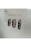 316L 1. SINIF ÇELİK GÜMÜŞ RENK 3 BOY OVAL KESİM KADIN KÜPE