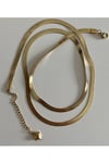 316L 1. Sınıf Çelik Yassı İtalyan Zincir Gold Unisex Kadın / Erkek Kolye 68 cm