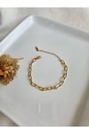 316L 1.Sınıf Ataç Model Gold Kadın/Erkek Unisex Zincir Bileklik
