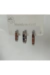 316L 1. SINIF ÇELİK GÜMÜŞ RENK 3 BOY OVAL KESİM KADIN KÜPE