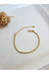 316L 1.Sınıf Kadın/Erkek Unisex Yılan Model sade ve Şık Gold Zincir Bileklik