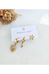 316L 1. SINIF ÇELİK 3 FARKLI KOMBİN MODEL YILDIZ TASARIM GOLD KADIN KÜPE