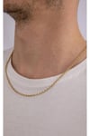 316L 1.Sınıf Çelik Vip Serisi İç İçe Geçirmeli Gold Unisex Kadın/Erkek Kolye 81 cm