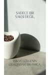 43x45 cm beton dokulu polyester Amorf kırık beyaz dekoratif saksı