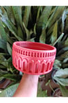Antik Roma Desenli Taş Saksı 21*10 cm Para Çiçeği İle
