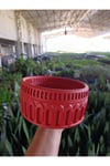 Antik Roma Desenli Taş Saksı 21*10 cm Para Çiçeği İle