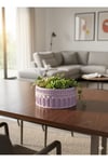 Benzersiz Roma Tasarımıyla Modern Ve Şık Lila Renk Kolezyum Taş Saksı 21*10 (Çiçeksizdir)