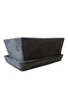 Beton Bonsai Saksısı su delikli ve tabaklı 10-15 cm