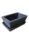 Beton Bonsai Saksısı su delikli ve tabaklı 10-15 cm