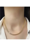 Çelik Baget Zirkon Taşlı Kadın Gold Su Yolu Kolye