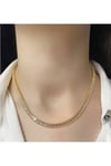 Çelik Baget Zirkon Taşlı Kadın Gold Su Yolu Kolye
