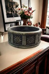 Çiçek Desenli Beton Bonsai ve aranjman Saksısı -+30 cksalcisa