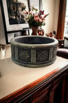 Çiçek Desenli Beton Bonsai ve aranjman Saksısı -+30 cksalcisa