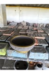 Çift taban Gold gri beton saksı