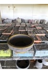 Çift taban Gold gri beton saksı