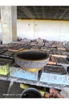 Çift taban Gold gri beton saksı