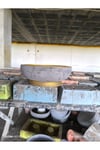 Çift taban Gold gri beton saksı