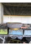 Çift taban Gold gri beton saksı