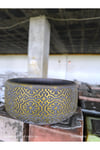 Dantel Desen Gold Gri Beton Saksı