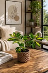 Dekoratif Saksıda Alacalı Şeflera (Schefflera) – Canlı İç Mekan Bitkisi