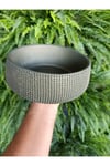 Doğal Kum Dokulu Mat Bej Geniş Saksı 21*10 cm