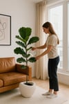 Fiber Beton Görünümlü Dokulu Dekoratif Avize Saksı – 30 cm | Modern Tasarım Yapay & Canlı Bitki Uyum